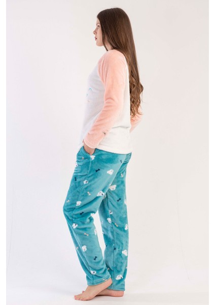 Kadın Welsoft Uzun Kol Ceblı Pijama Takım