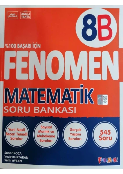 Fenomen Okul Yayınları 8.Sınıf LGS Yeni Baskı Matematik - B Soru Bankası