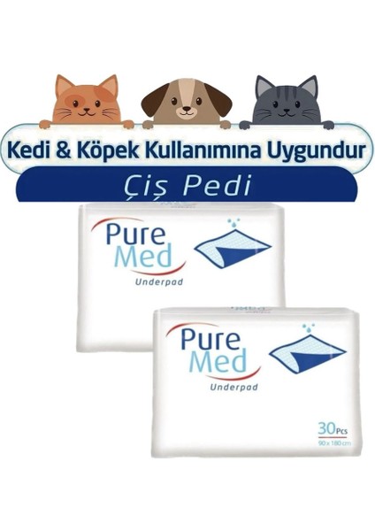 60 x 90 cm Kedi Köpek Çiş Pedi 60 Adet