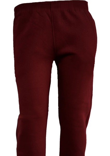 Bordo Kadın Iki Iplik Flato Cepli Lyc Düz Paça Büyük Beden Eşofman Altı 130 modelleri