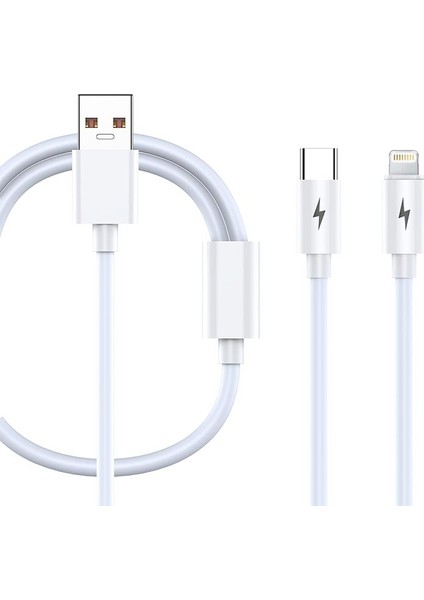 BN93 iPhone Lightning ve Type-C 2in1 Kablo 5 Amper Hızlı Şarj Fast Charging