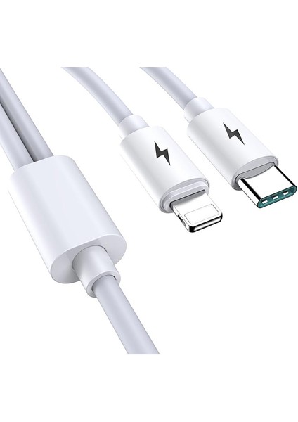 BN93 iPhone Lightning ve Type-C 2in1 Kablo 5 Amper Hızlı Şarj Fast Charging