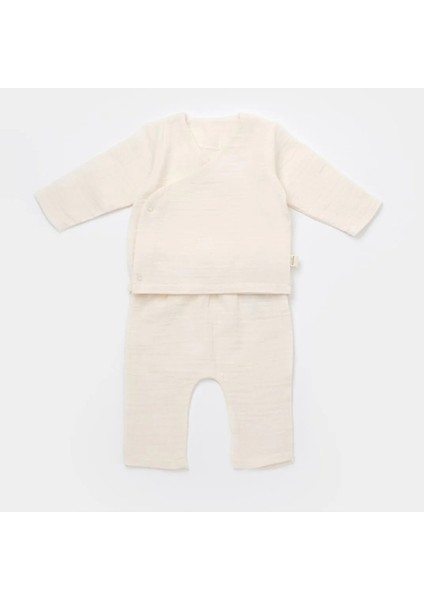 Organik Kruvaze Çıtçıtlı Uzun Kollu Bebek Takım CSYM701 fırsatları