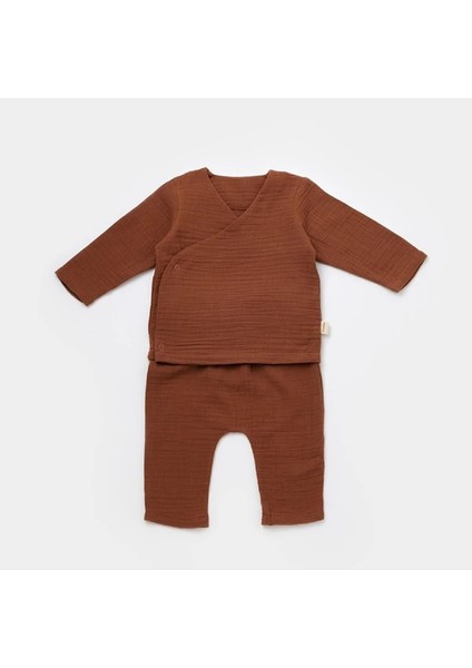 Organik Kruvaze Çıtçıtlı Uzun Kollu Bebek Takım CSYM701