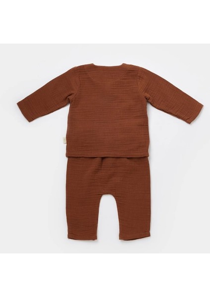 Organik Kruvaze Çıtçıtlı Uzun Kollu Bebek Takım CSYM701