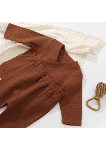 Organik Kruvaze Çıtçıtlı Uzun Kollu Bebek Takım CSYM701