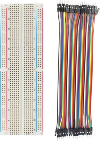 2'li Set: 830 Pin Breadboard 40 Pin Erkek-Erkek Jumper Kablo