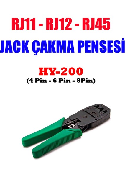 RJ45 Jack Çakma Pensesi (RJ45 - RJ11 - RJ12 Pensesi)