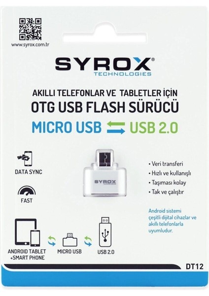 DT12 Otg USB Flash Micro Dönüştürücü(Usb2.0)