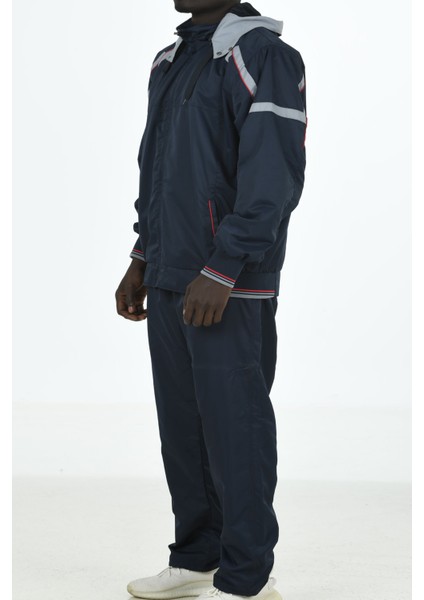 Lacivert Erkek Yarım Balıkçı Yaka Kapşonlu Marathon Büyük Beden Eşofman Takım 2391L fiyatları