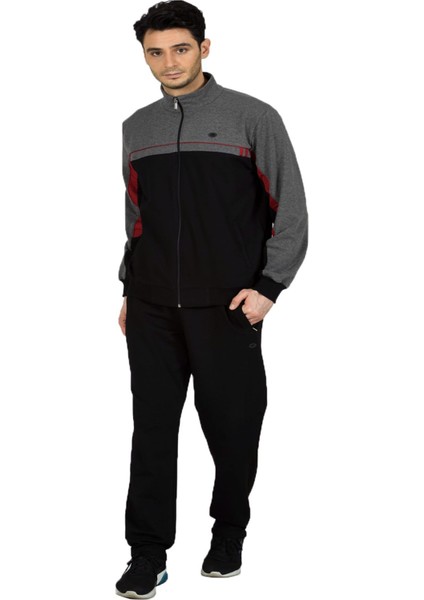 Siyah Erkek Yarım Balıkçı Yaka Büyük Beden Eşofman Takımı EDY201433S fiyatları