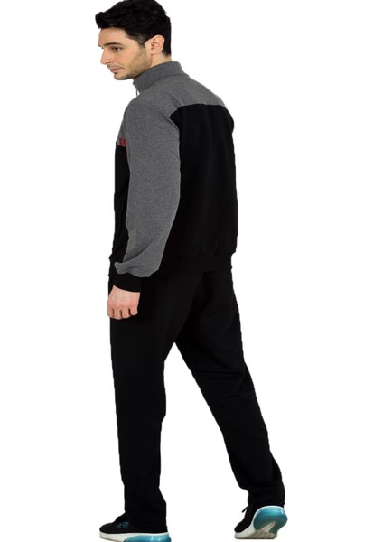 Siyah Erkek Yarım Balıkçı Yaka Büyük Beden Eşofman Takımı EDY201433S modelleri
