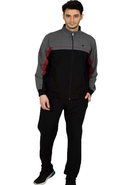 Siyah Erkek Yarım Balıkçı Yaka Büyük Beden Eşofman Takımı EDY201433S fırsatları