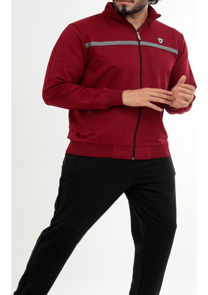 Bordo Erkek Yarım Balıkçı Yaka Fermuarlı Büyük Beden Eşofman Takım EDY201462B-B modelleri
