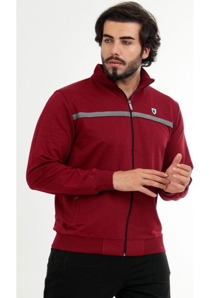 Bordo Erkek Yarım Balıkçı Yaka Fermuarlı Büyük Beden Eşofman Takım EDY201462B-B indirimleri