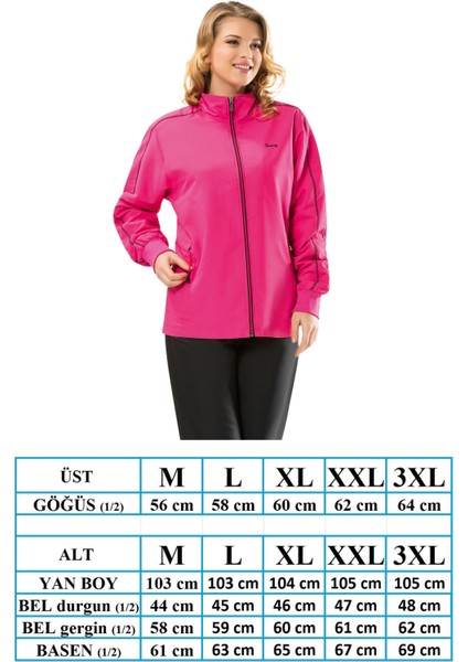 Pembe Kadın Balıkçı Yaka Büyük Beden Eşofman Takımı EDY950P indirimleri