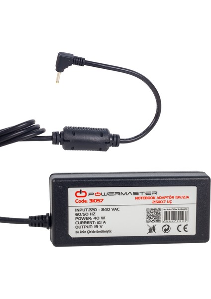 * SL-NBA308 19 Volt - 2.1 Amper 2.5*0.7 Uçlu Asus Notebook Adaptör