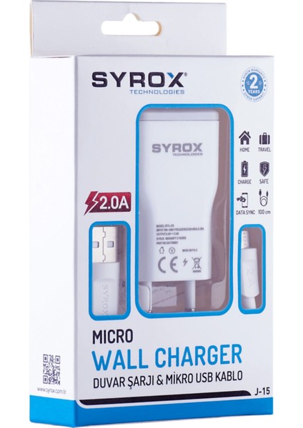 J15 2.0A Micro USB Şarj Cihazı