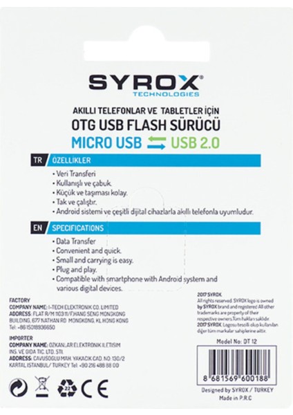 USB Den Micro USB Ye Dönüştürücü (Otg) DT12 DT12