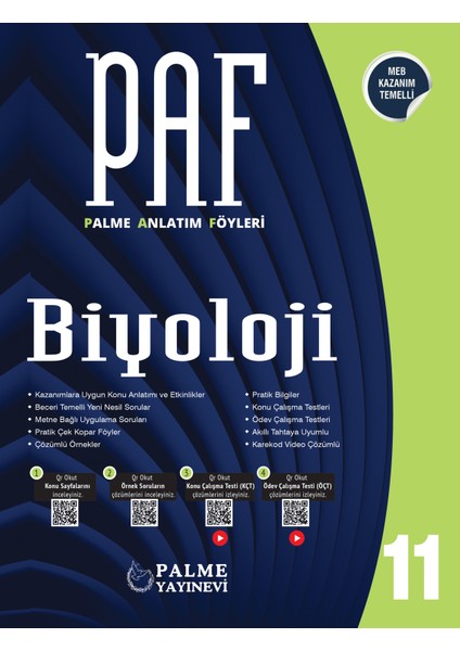 11. Sınıf PAF-PSF Biyoloji Kurumsal Set 2li modelleri