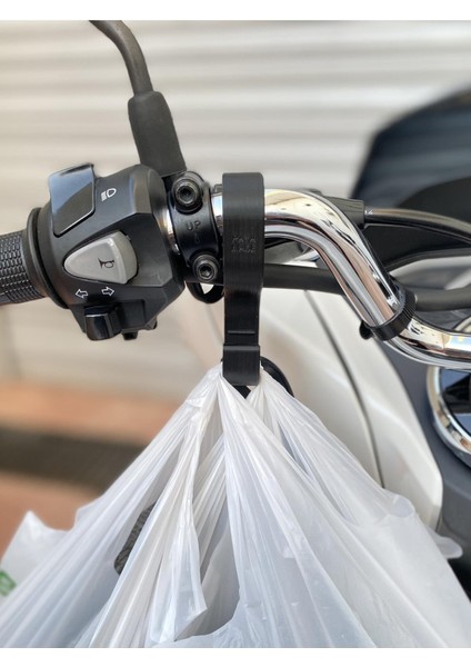 Payamade Honda Pcx Gidon Poşet Askı Aparatı Siyah / Diğer Açık Gidonlu Motosikletlerle Uyumlu