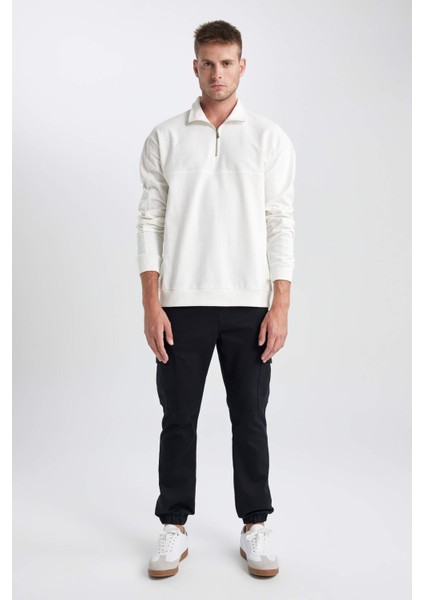 Relax Fit Dik Yaka Sweatshirt Y2055AZ23AU fiyatları