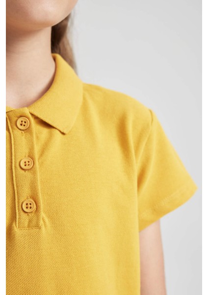 Kız Çocuk Kırmızı Pamuklu Kısa Kollu Polo Okul TIŞÖRTÜ B0671A823SM indirimleri