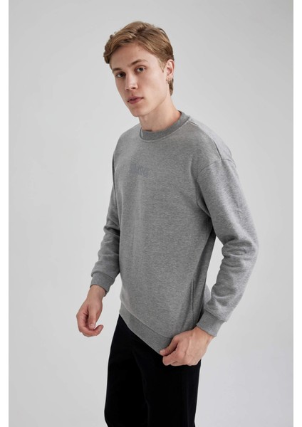 Boxy Fit Bisiklet Yaka Sweatshirt V5306AZ23AU fırsatları