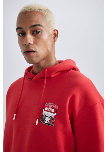 Fit NBA Chicago Bulls Boxy Fit Kapüşonlu Kalın Sweatshirt Z4629AZ23AU indirimleri