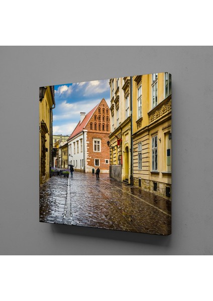 Sarı Evler Kanvas Tablo 100X100CM