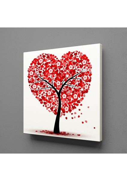 Kalplerden Ağaç Kanvas Tablo 60X60CM