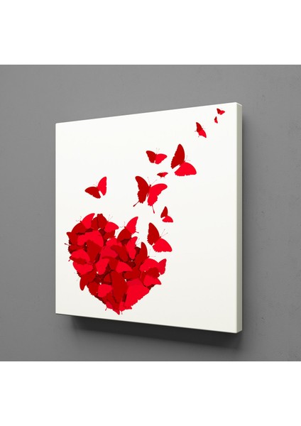 Kelebekten Kalp Kanvas Tablo 90X90CM