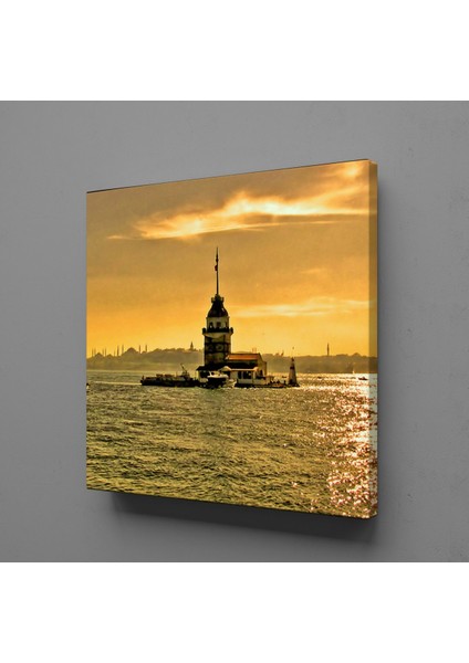 Akşam Üstü Kız Kulesi Manzarası Kanvas Tablo 110X110CM