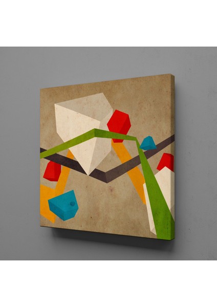 Renkli Geometrik Şekiller Kanvas Tablo 180X180CM