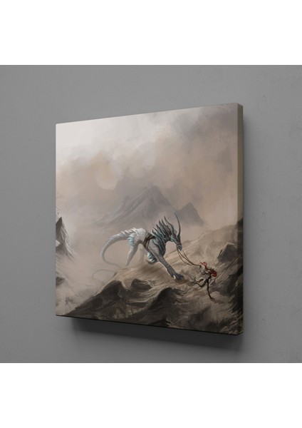 Beyaz At Kanvas Tablo 170X170CM