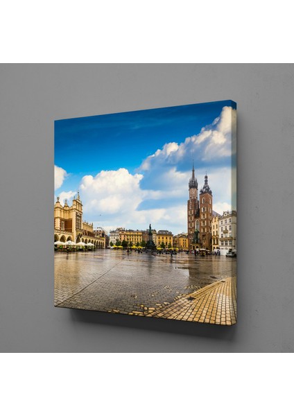 Kahverengi Binalar Kanvas Tablo 190X190CM