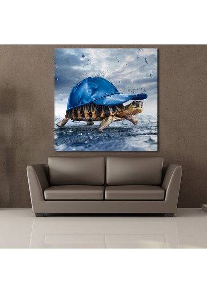 Kaplumbağa Kanvas Tablo 200X200CM