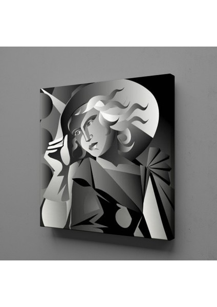 Şapkalı Kadın Kanvas Tablo 170X170CM
