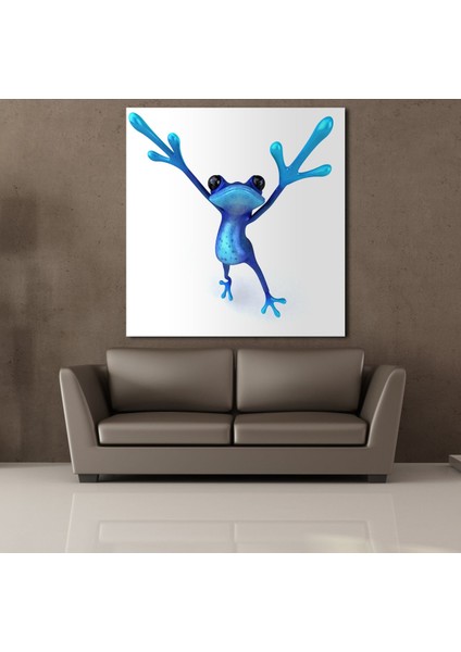 Mavi Kurbağa Kanvas Tablo 150X150CM fiyatları