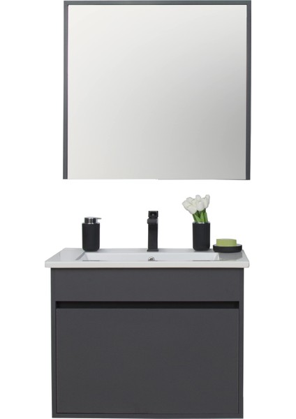 Dicle Tk. (Asma Alt+Üst+Lavabo) Antrasit 55 cm