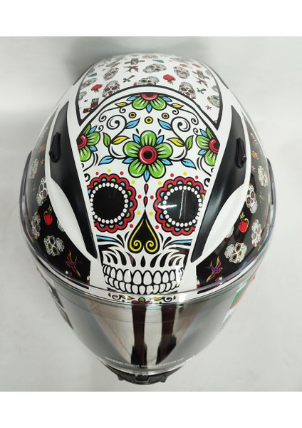 Kask Shiro Shadow Skull Güneş Vizörlü - Iridyum Vizör Hediye