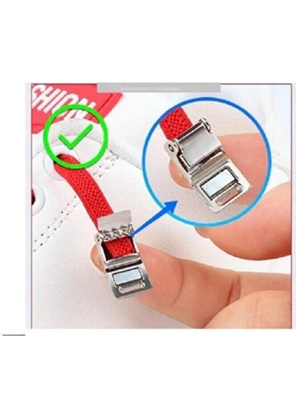 Mıknatıslı Nikel Kapamalı Elastik Yassı Bağcık 100 cm 1 Çift modelleri