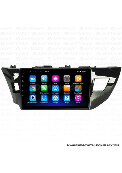 Toyota Levin Black Android 12 Multimedya Carplay 2gb RAM+32GB HDD Navigasyon Ekran