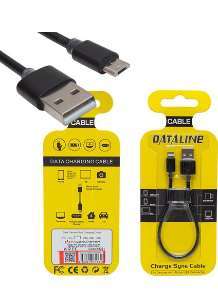 Dexter Powermaster Samsung Mıcro 20 cm Powerban Için Şarj ve Data Kablosu