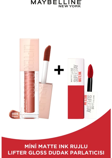 Maybelline New York Lifter Gloss Nemlendirici Dudak Parlatıcısı - 009 Topaz Mini Matte Ink 20 Pioneer Hediyeli