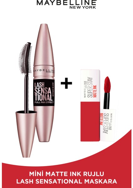 Lash Sensational Yelpaze Etkili Maskara - Ekstra Siyah Mini Matte Ink 20 Pioneer Hediyeli