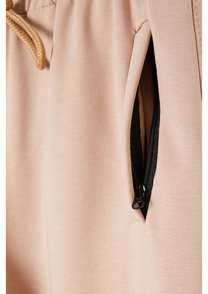 Kız Çocuk Krem Beli Lastikli Fermuarlı Cep Eşofman Altı 16271 modelleri