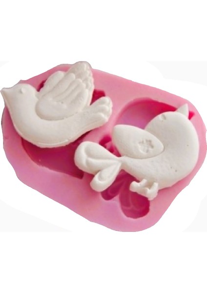 2'li Kuş Güvercin Serçe Silikon Kalıp K-1154