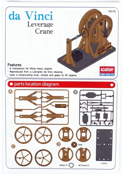 18175 Da Vinci Çıkrıklı Vinç Demonte Plastik Maketi modelleri