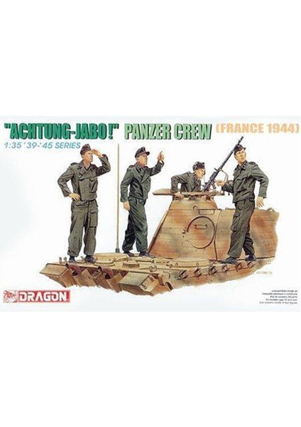 6191 1/35 Ölçek (Achtung-Jabo!) Tank Mürettebatı (Fransa 1944) Asker Figürleri Plastik Model Kiti
